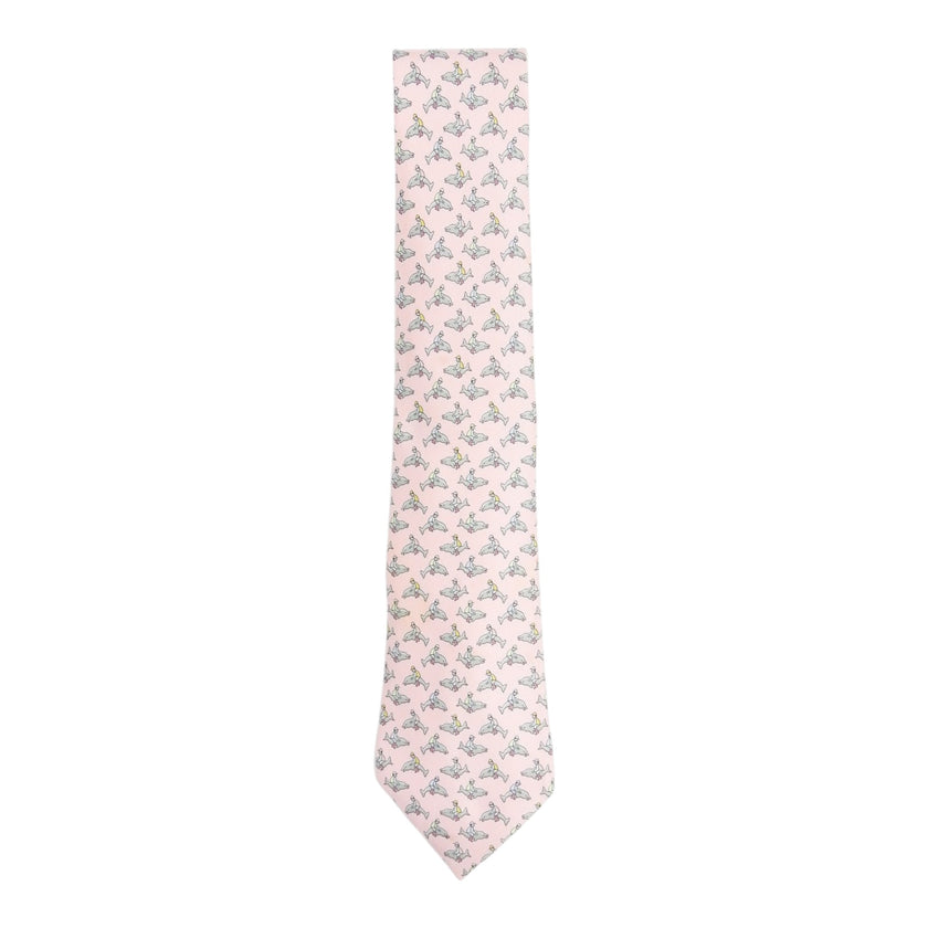 Hermes Pink Dolphin Tie