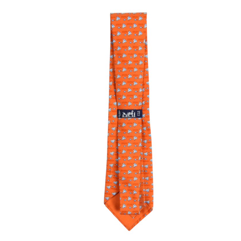 Hermes Orange Duck Tie