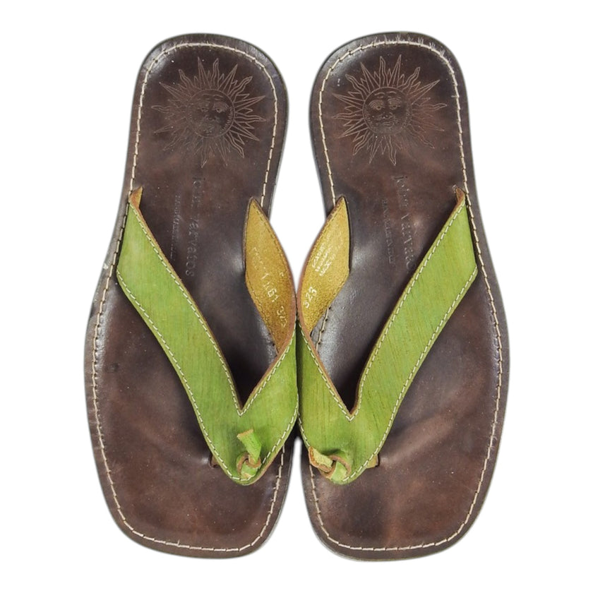 John Varvatos Leather Flip Flops Size 9.5