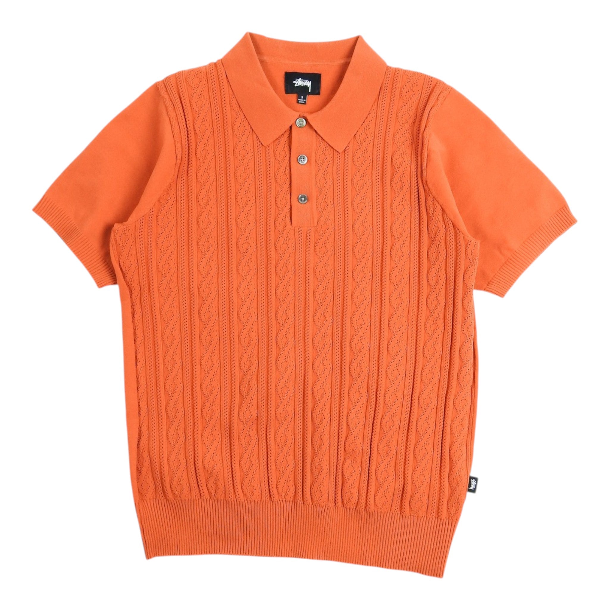 Stussy Knit SS Polo Shirt Size Small