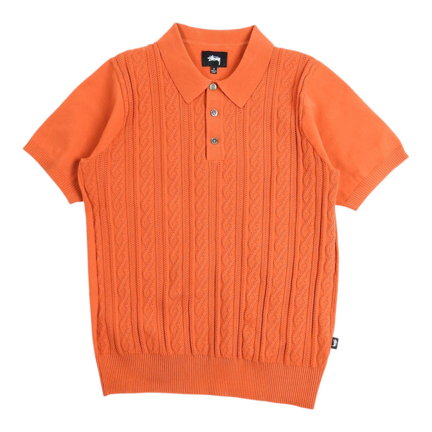 Stussy Knit SS Polo Shirt Size Small