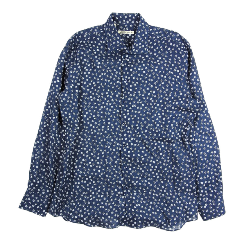 Maurizio Baldasarri Floral Linen Shirt Size XL