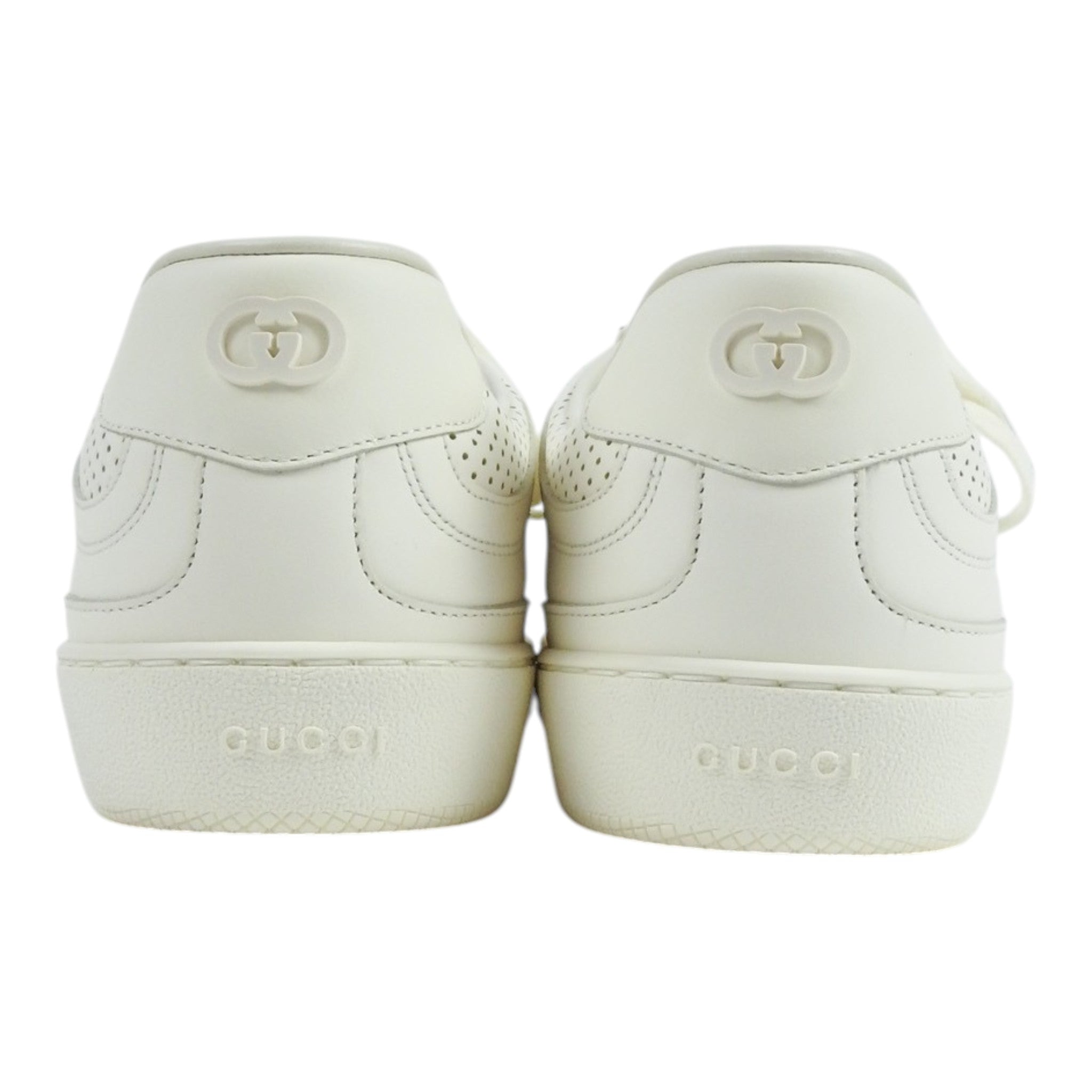 Gucci Cream Perforated Sneakers Size 11.5