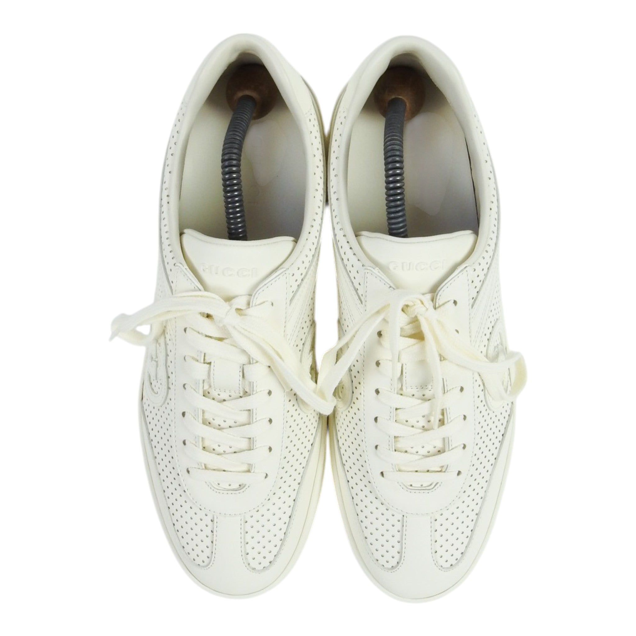 Gucci Cream Perforated Sneakers Size 11.5