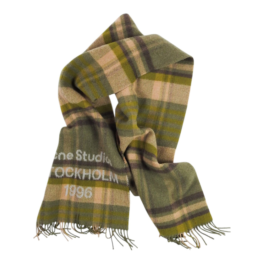 Acne Studios Check Logo Scarf