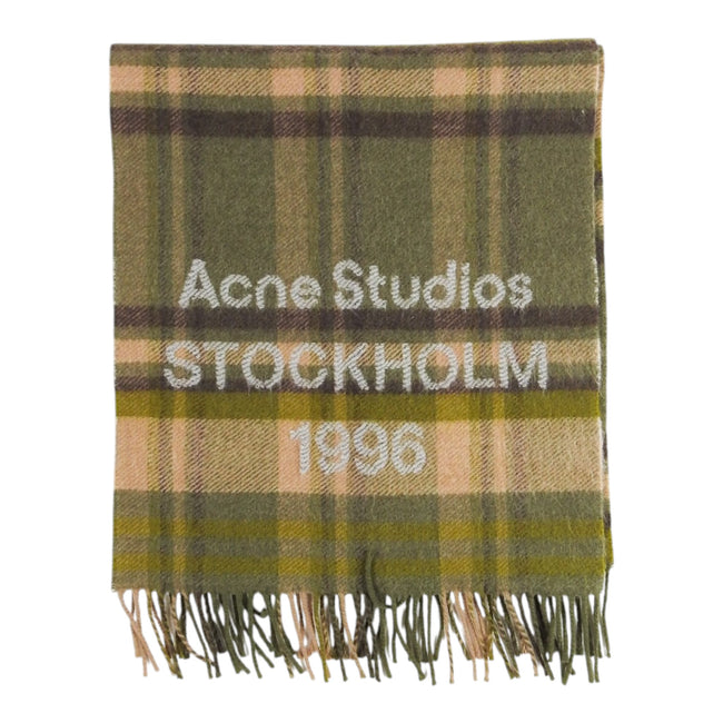 Acne Studios Check Logo Scarf