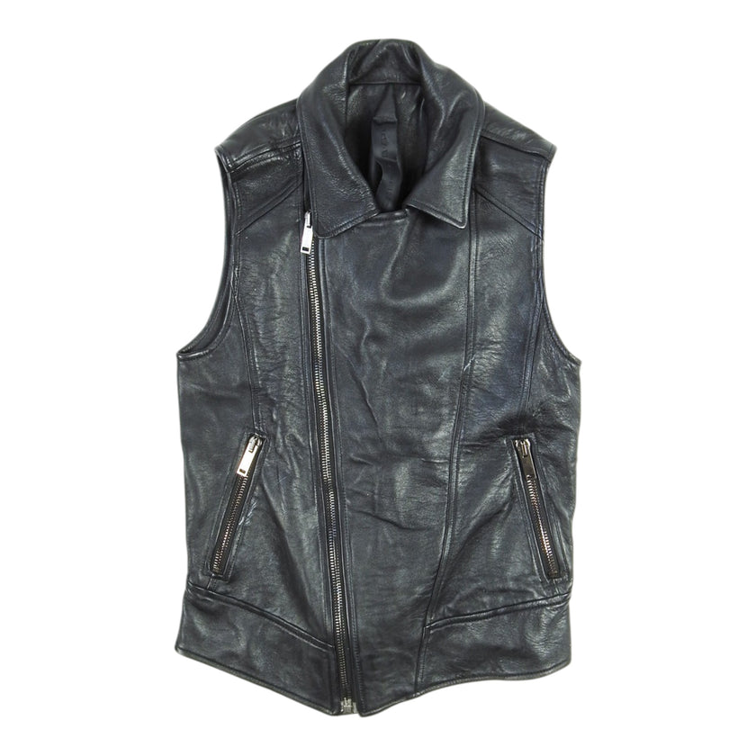 Gareth Pugh Leather Biker Vest Size 46