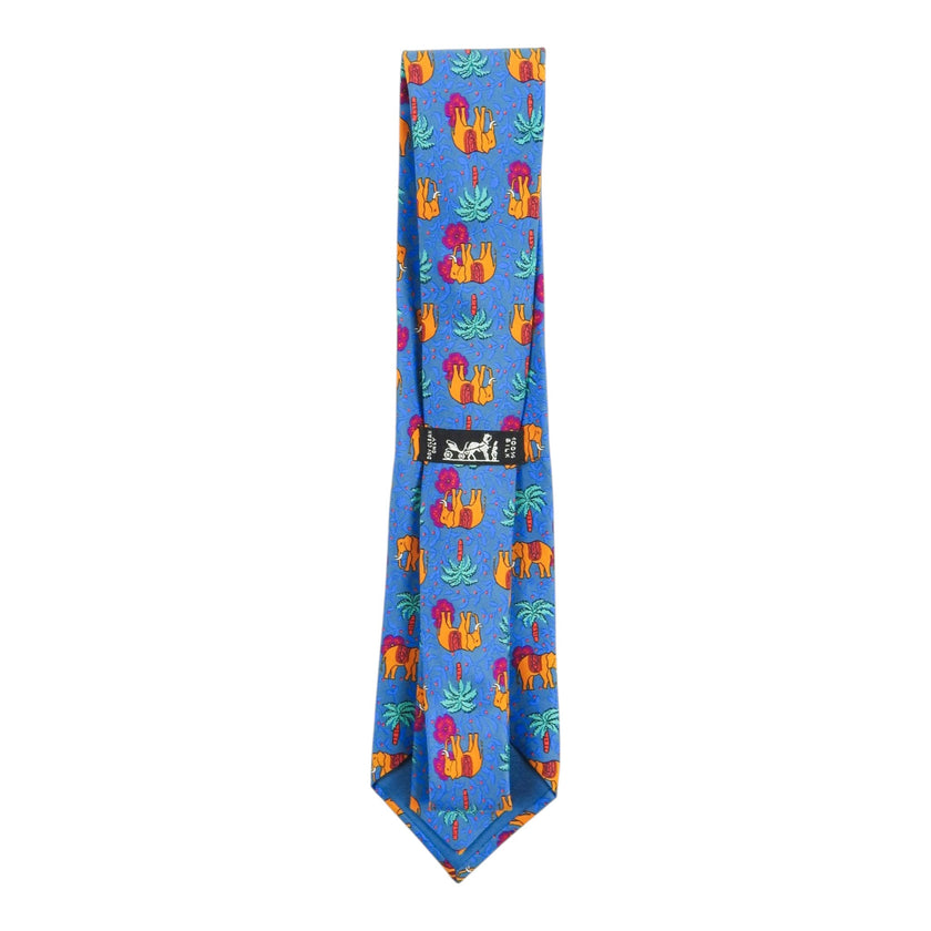 Hermes Blue Elephant Tie