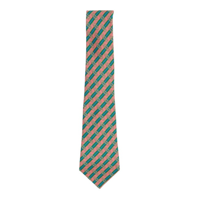 Hermes Pink/Green/Blue Striped Tie