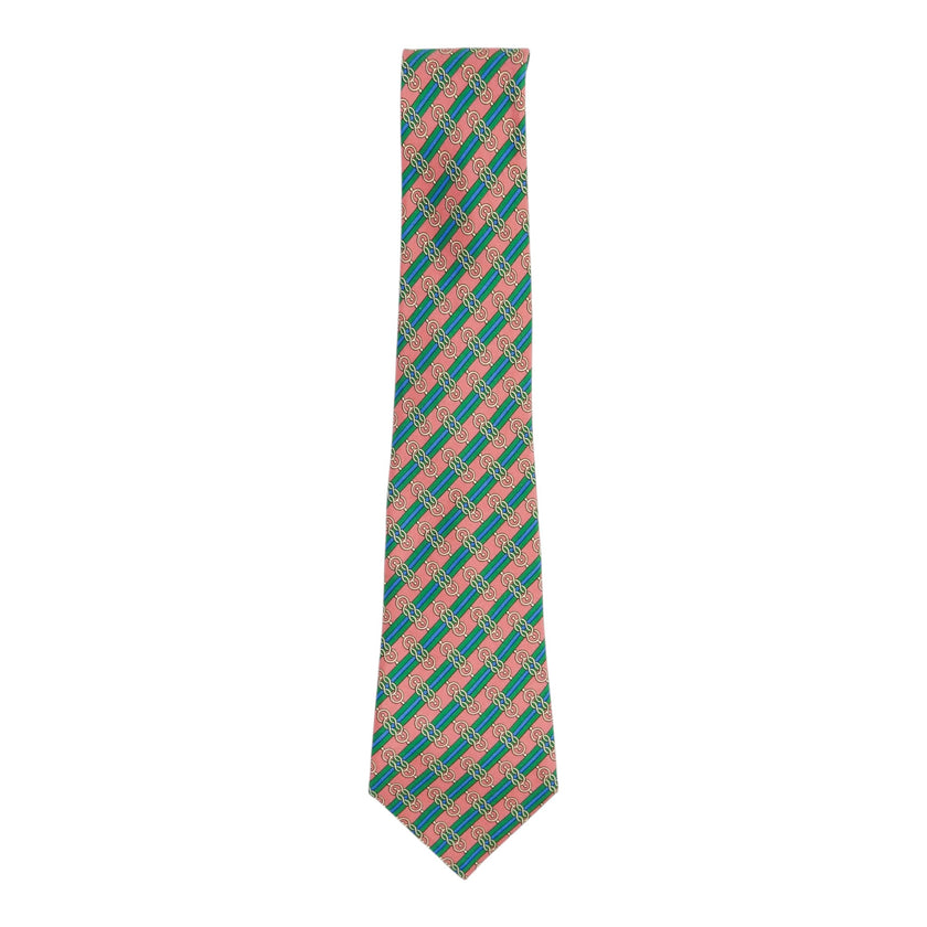 Hermes Pink/Green/Blue Striped Tie