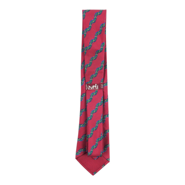 Hermes Red Striped Tie