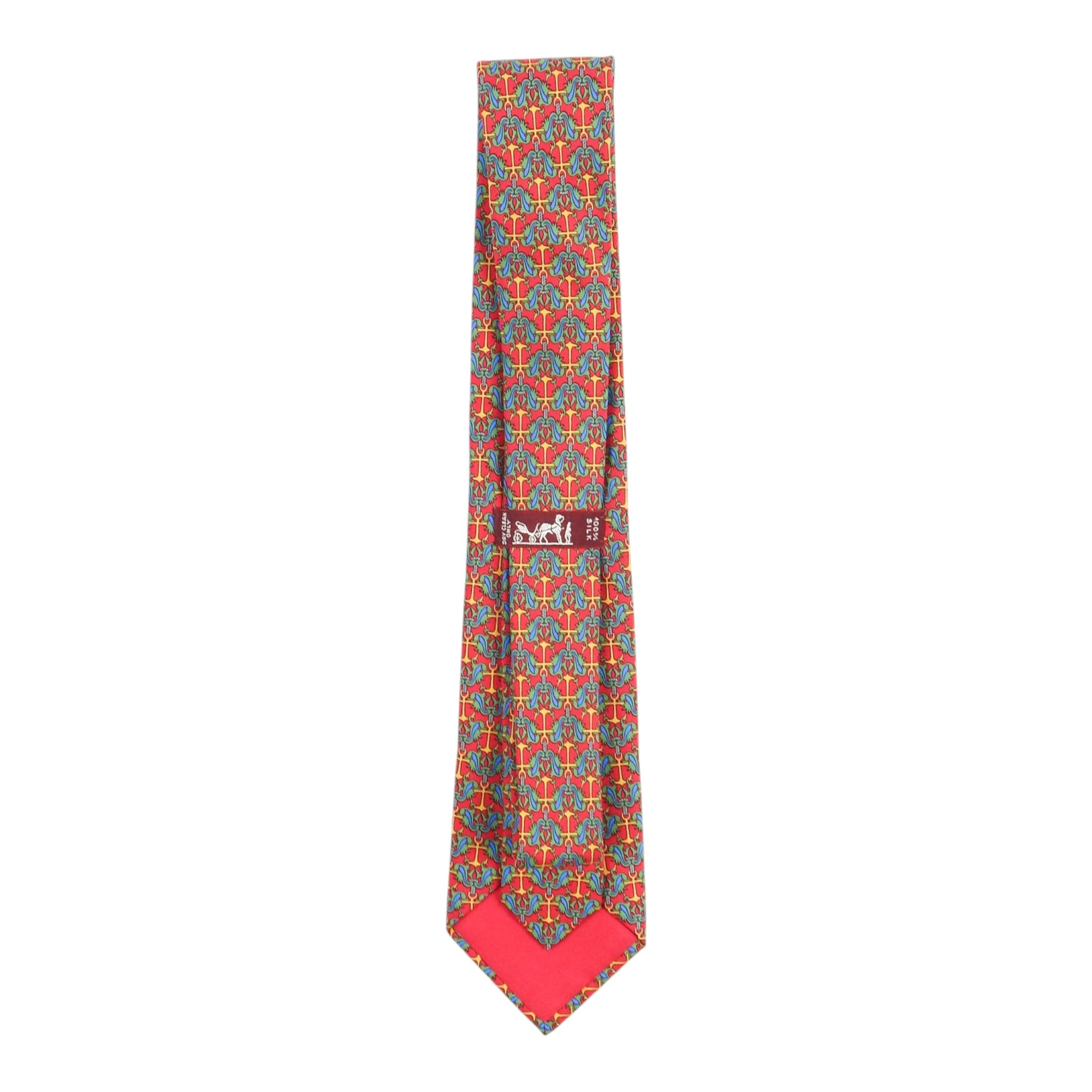 Hermes Red/Green/Blue Ornate Tie