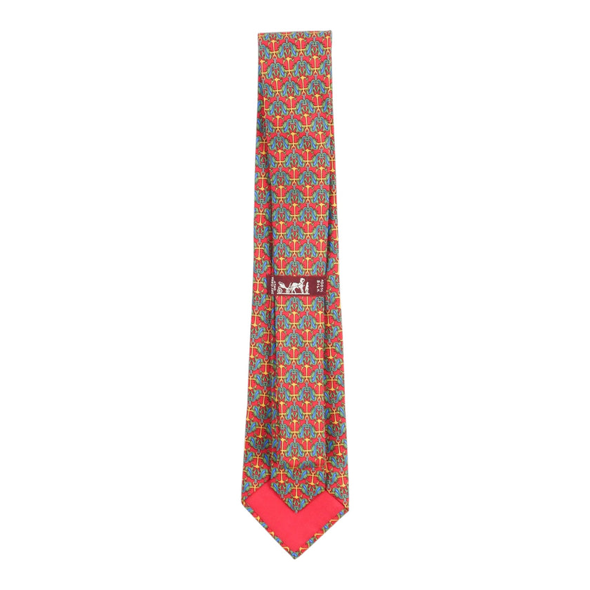 Hermes Red/Green/Blue Ornate Tie