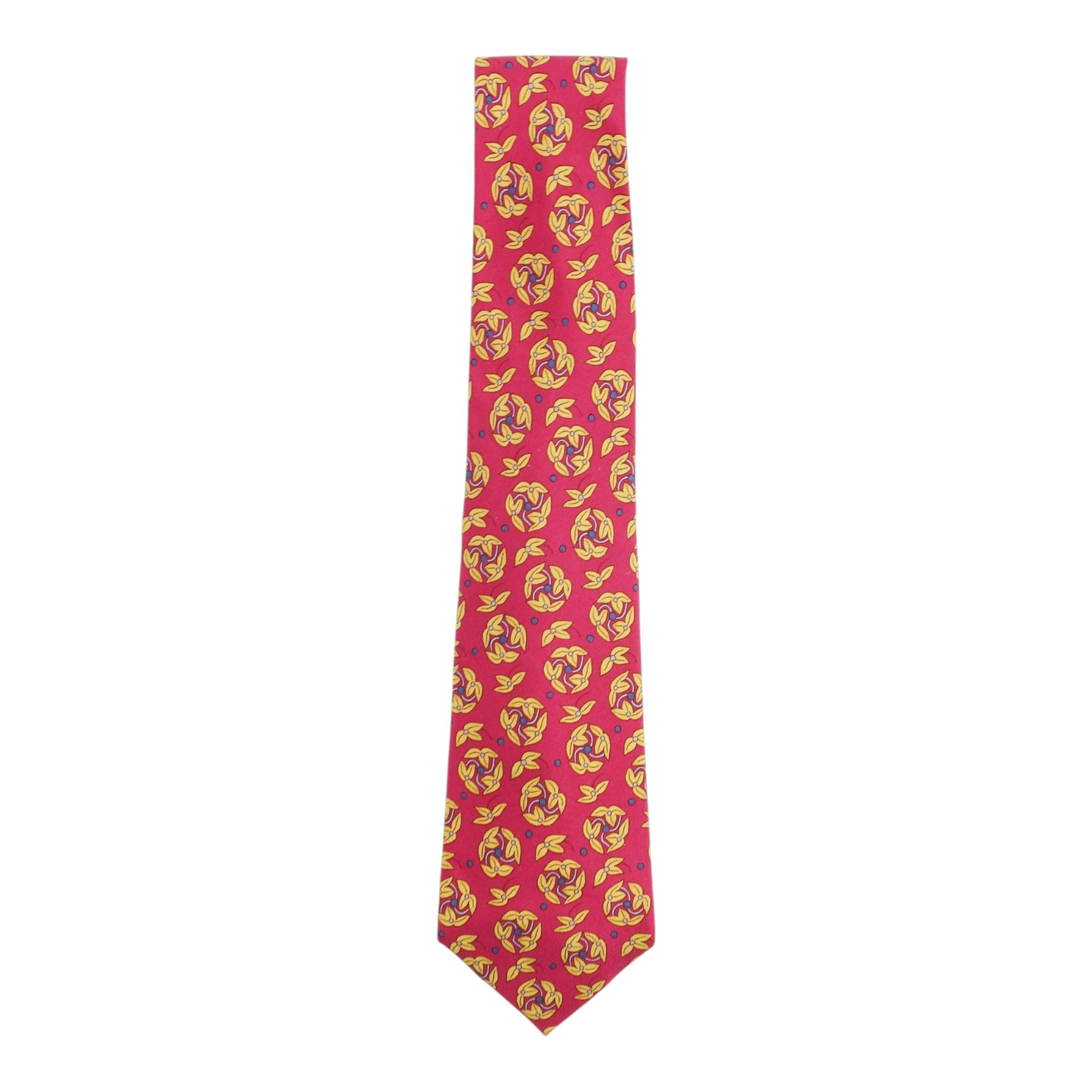 Hermes Red Floral Tie