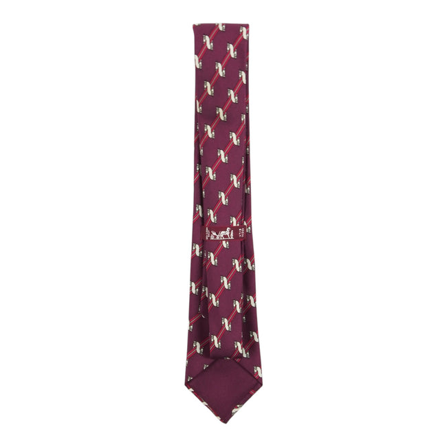 Hermes Maroon Striped Tie