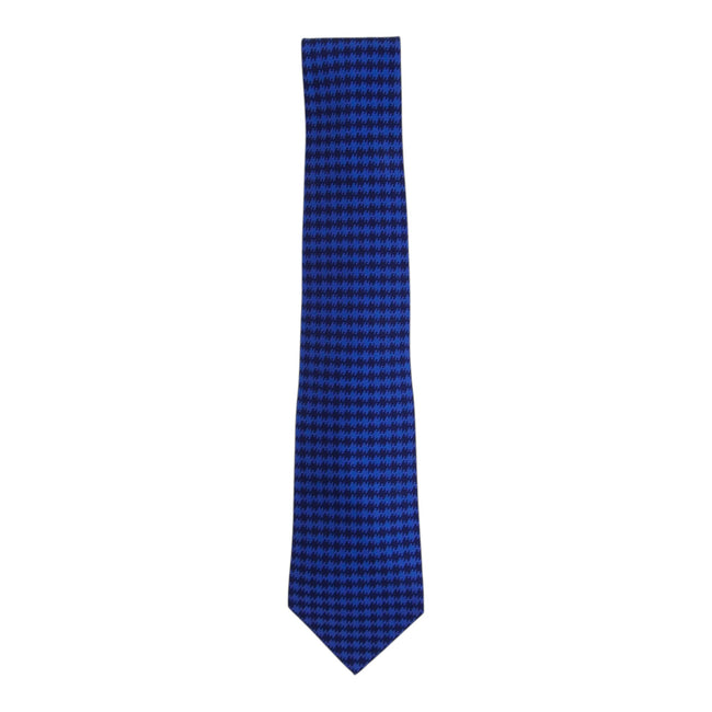 Hermes Blue Houndstooth Tie