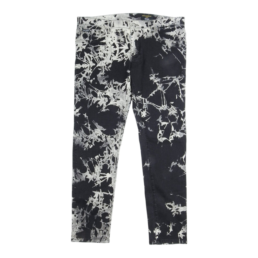 Dolce & Gabbana Grey Printed Jeans Size 56