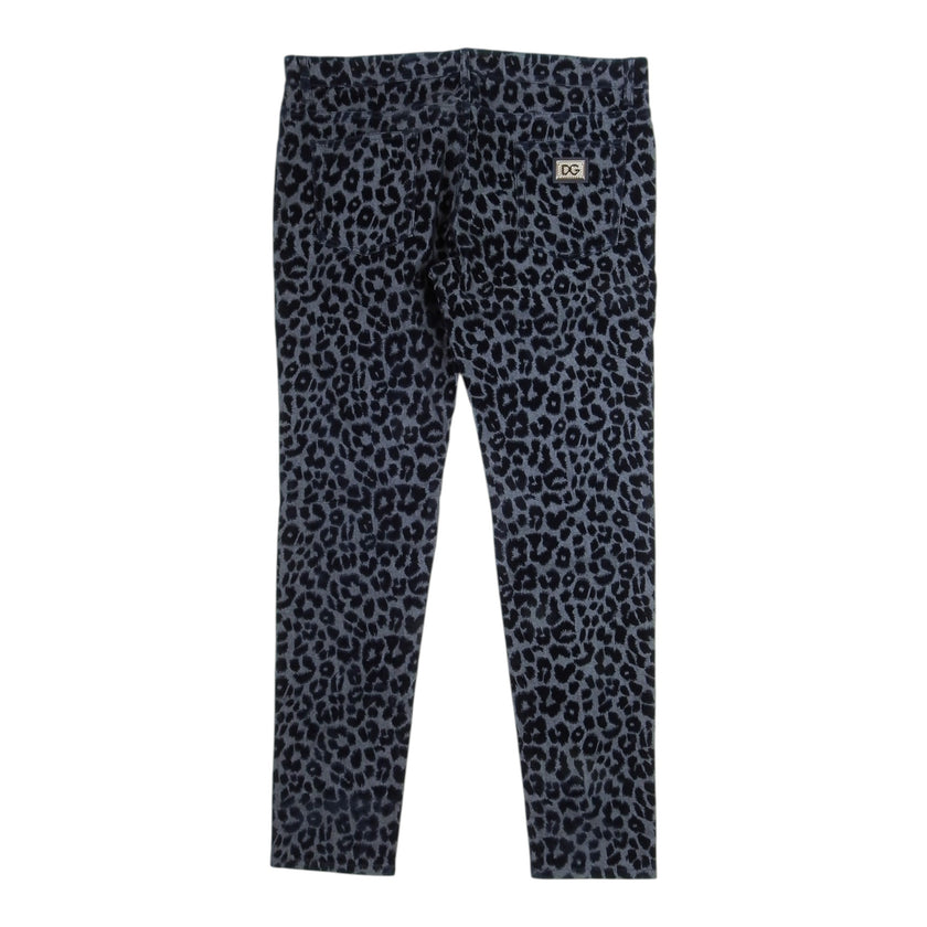 Dolce & Gabbana Grey Leopard Print Jeans Size 56