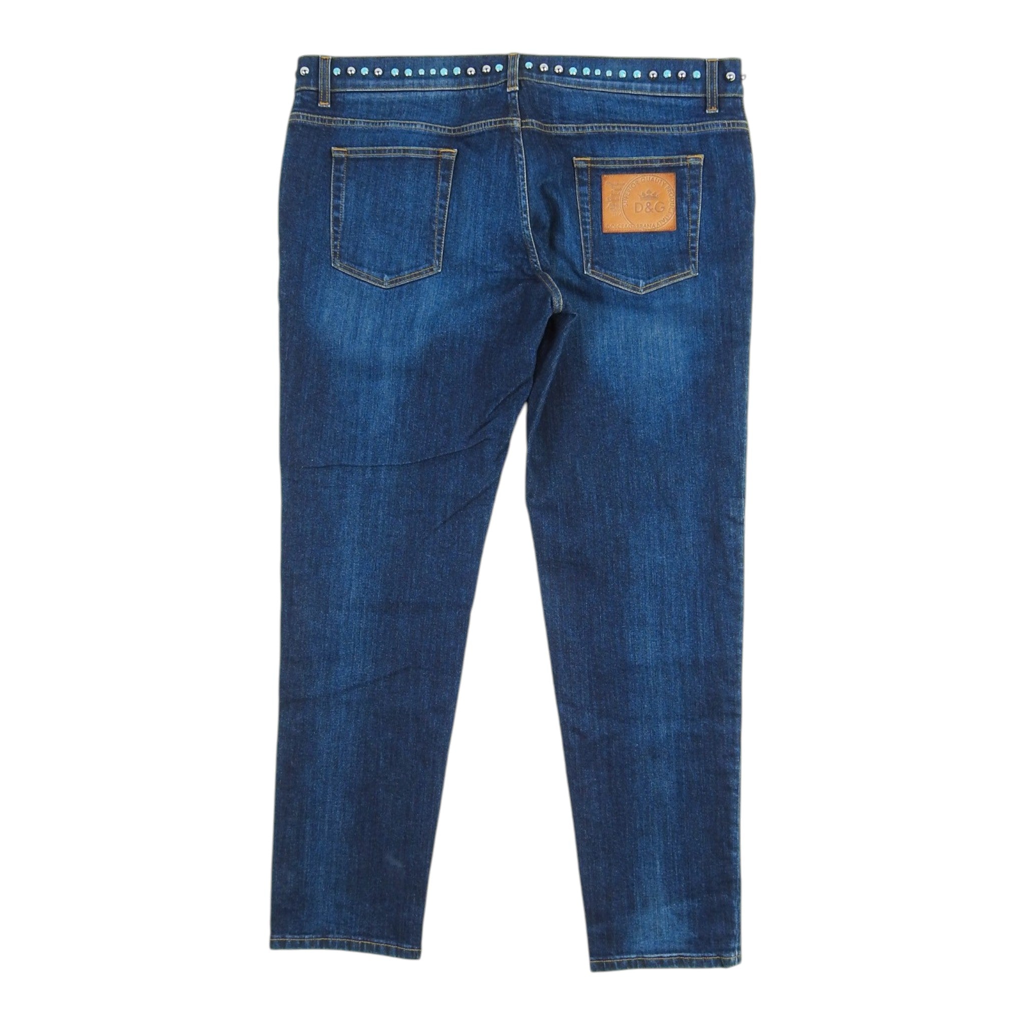 Dolce & Gabbana Turquoise Stud Jeans Size 56