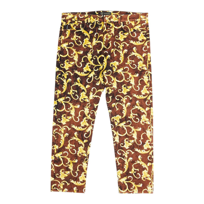 Versace Red Printed Jeans Size 40