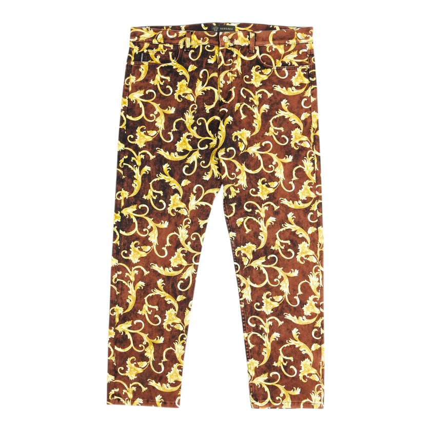 Versace Red Printed Jeans Size 40