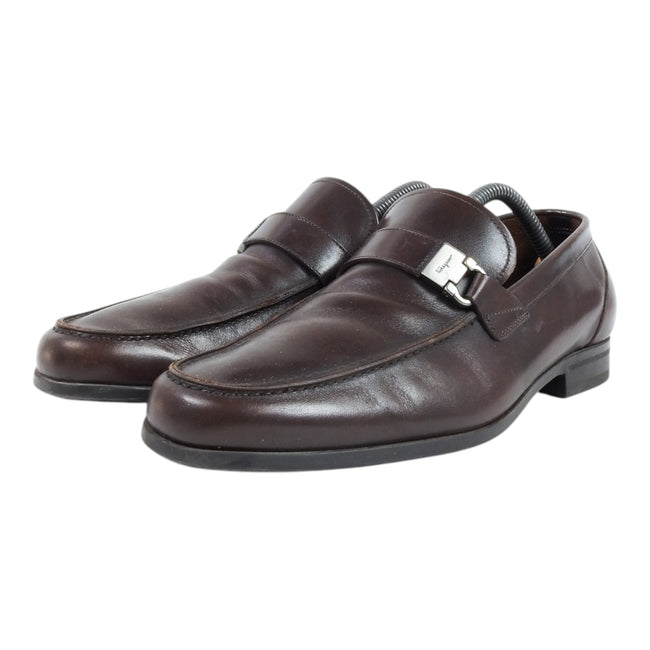 Salvatore Ferragamo Brown Buckle Loafers Size 10