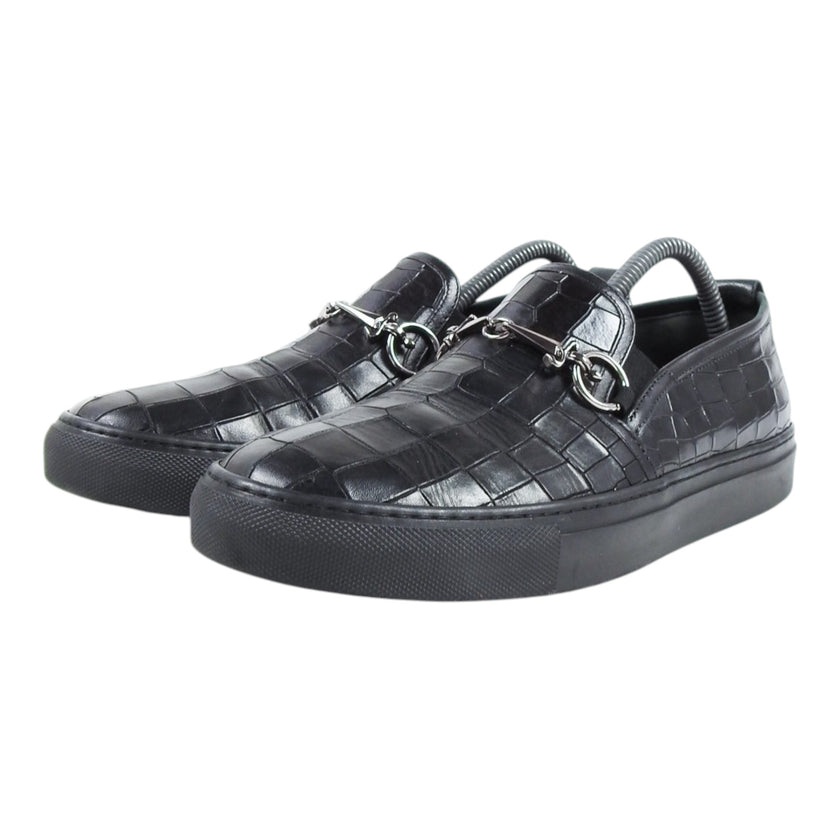 Casare Paciotti Embossed Slip Ons Size 9