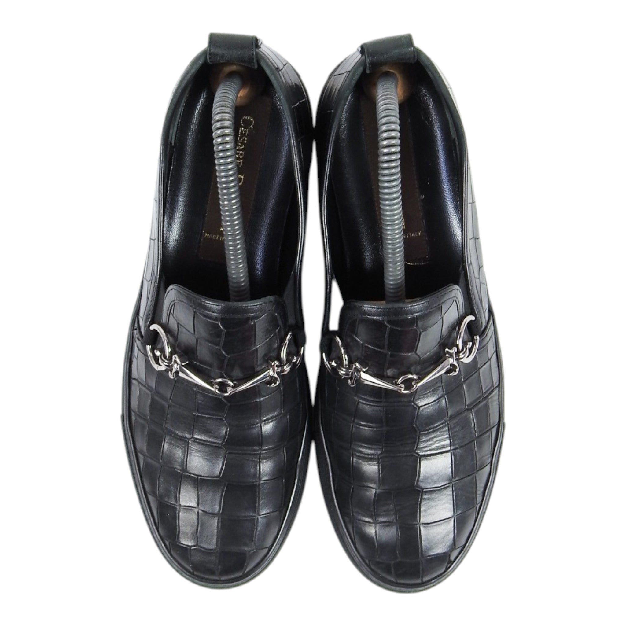 Casare Paciotti Embossed Slip Ons Size 9