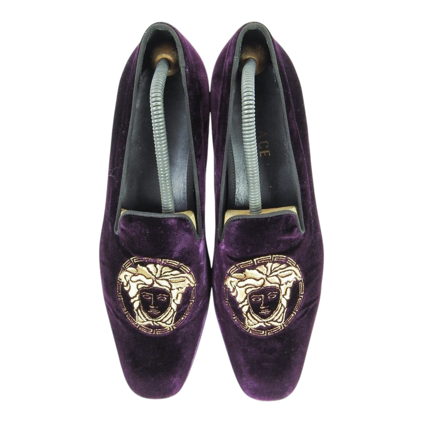 Versace Medusa Velvet Loafers Size 43.5