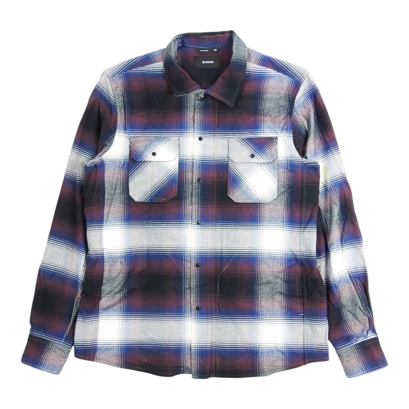 Haven Blue Zip Flannel Shirt Jacket Size 4