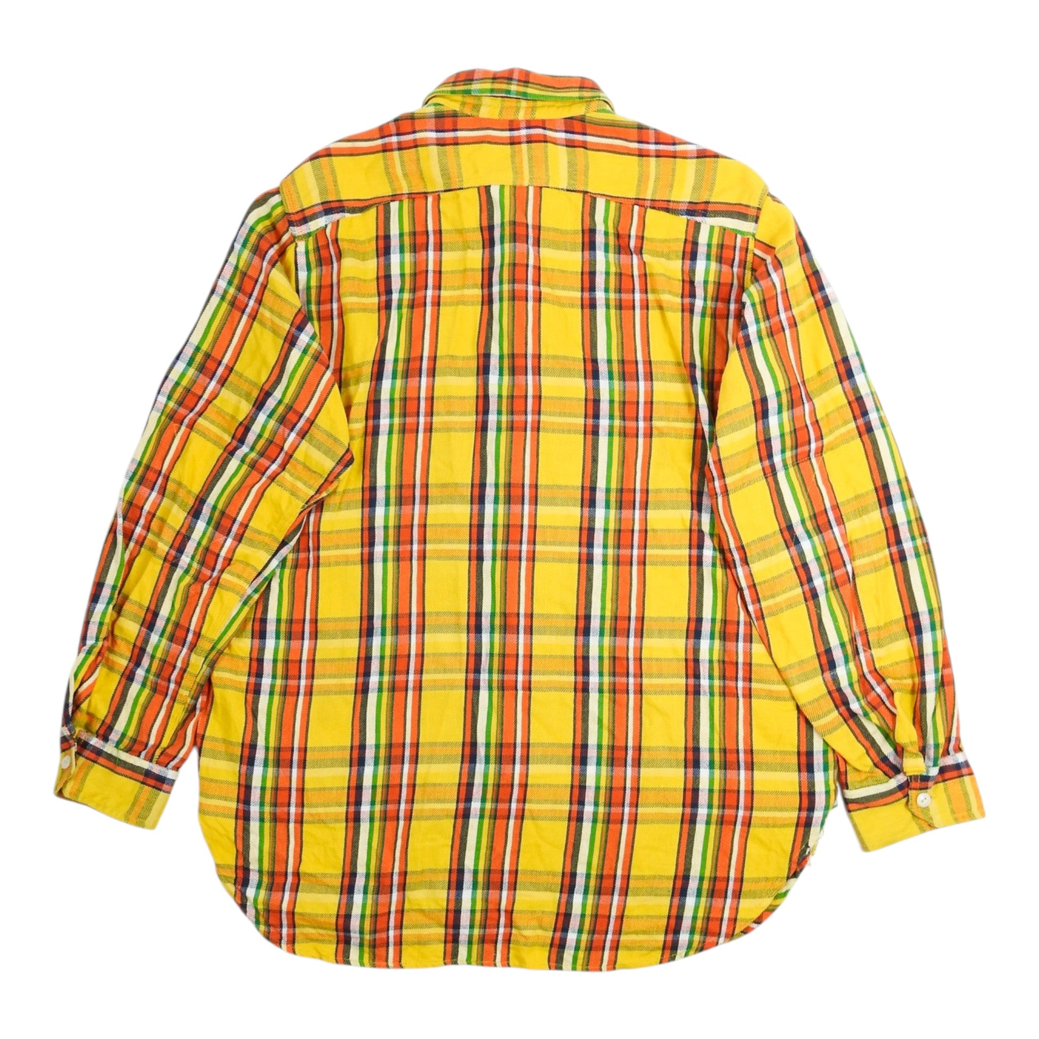 Engineered Garments Yellow Plaid Flannel Shirt Size Large