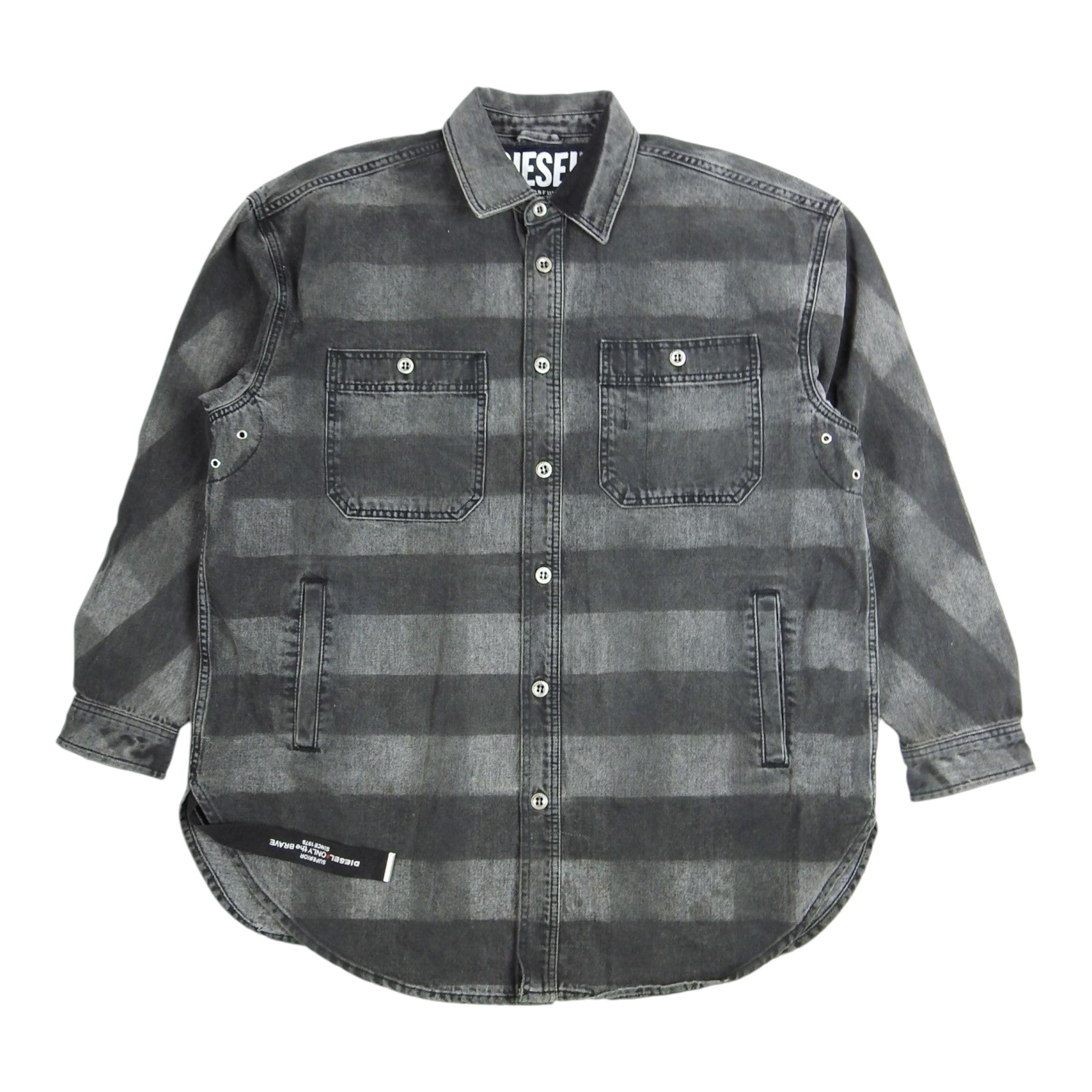 Diesel Denim Striped Overshirt Size Medium