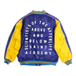 Saint Academy Distressed Varsity Jacket Size Large
