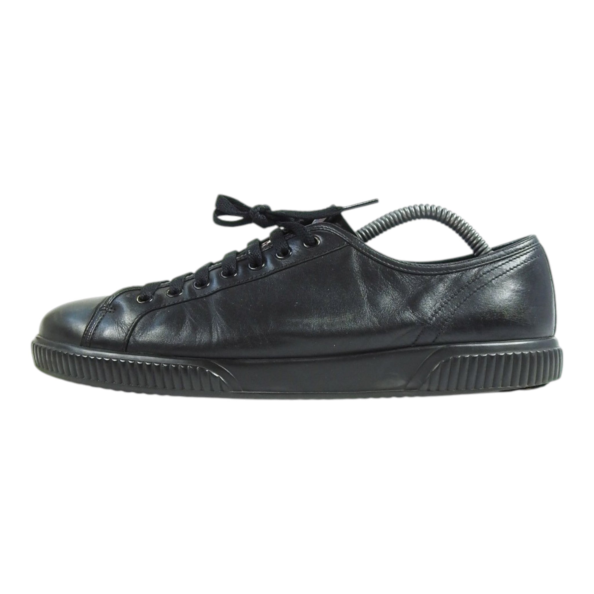 Prada Black Leather Sneakers Size 8