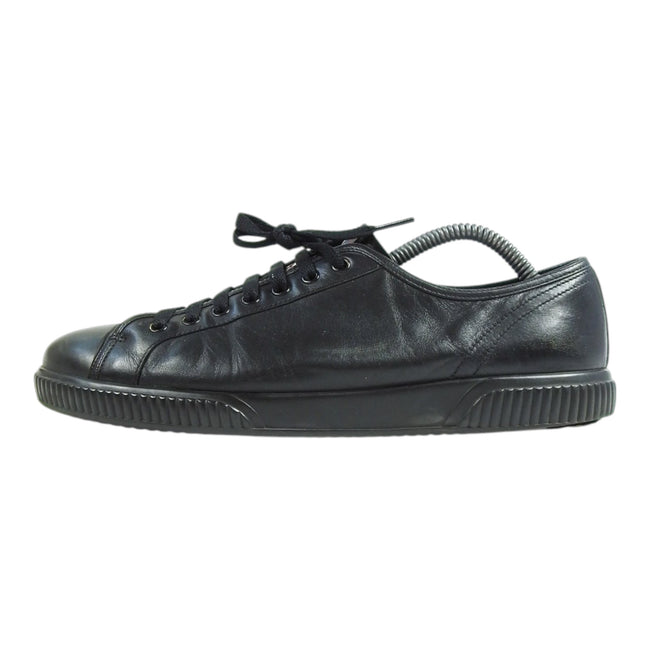 Prada Black Leather Sneakers Size 8