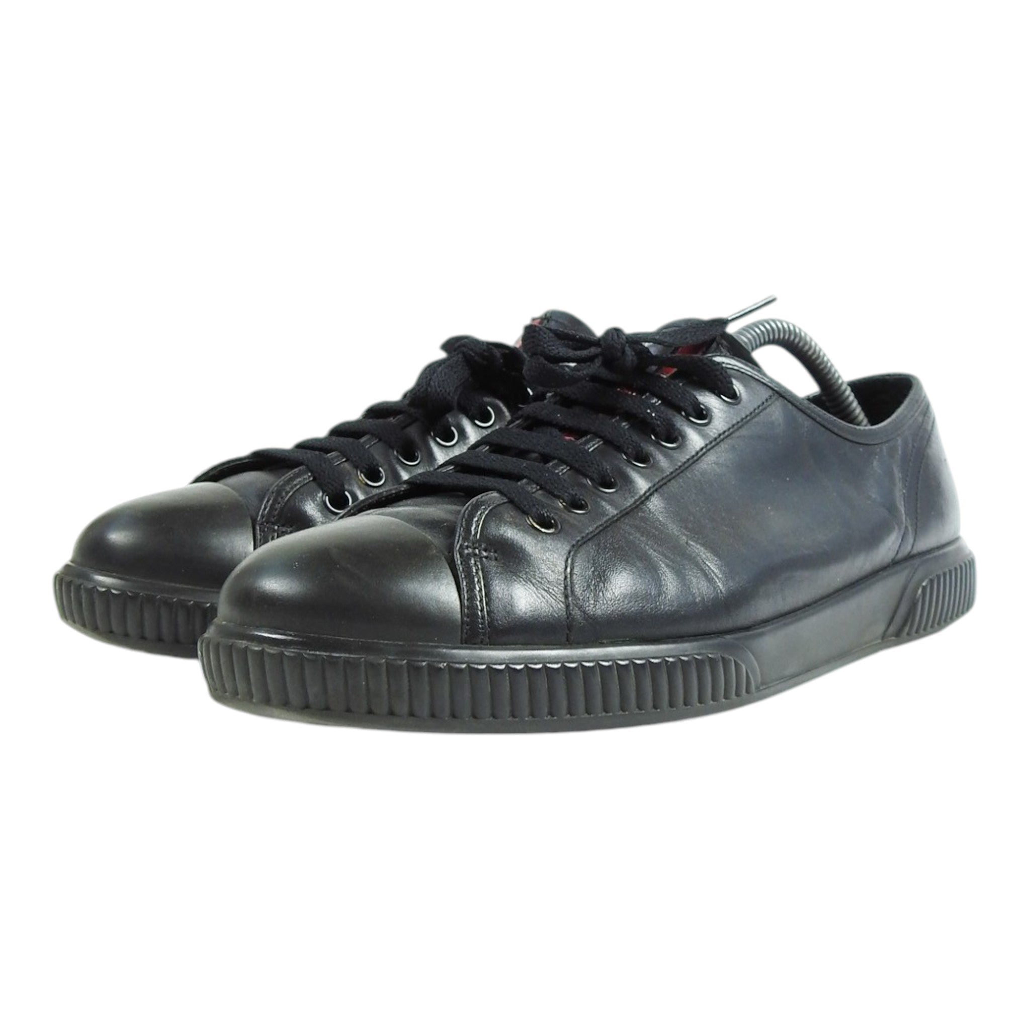 Prada Black Leather Sneakers Size 8