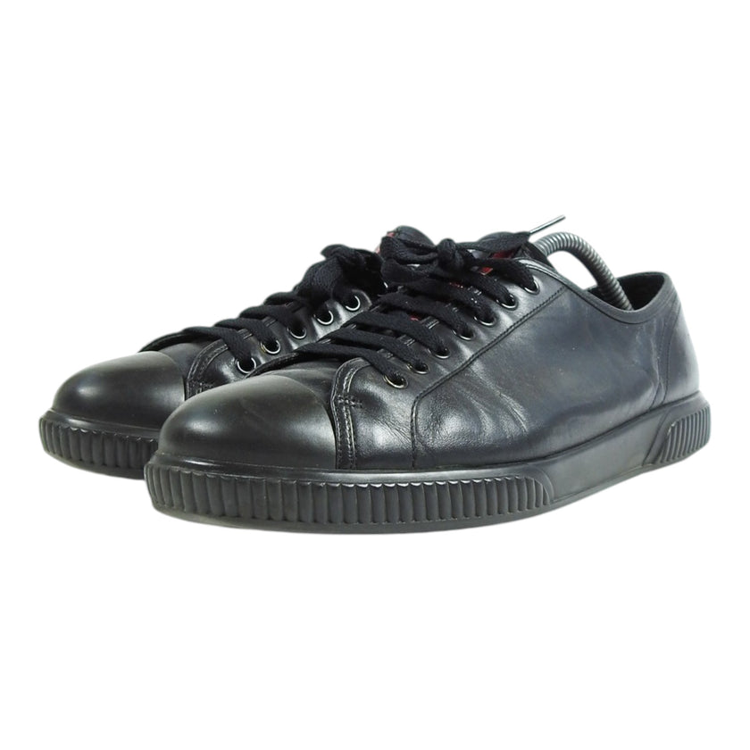 Prada Black Leather Sneakers Size 8