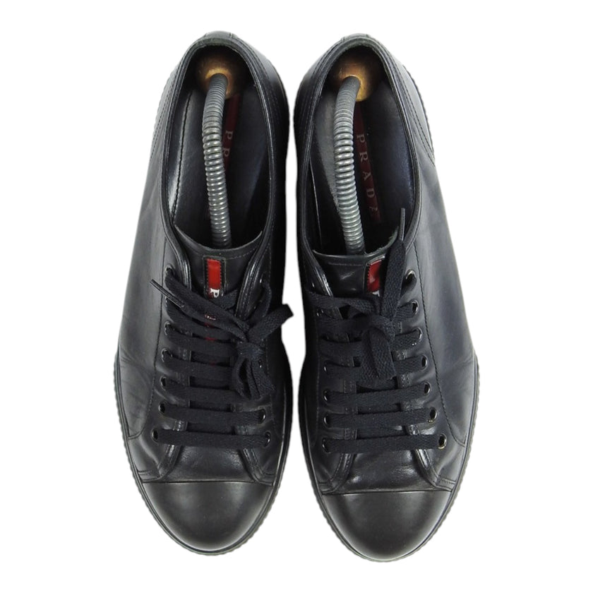 Prada Black Leather Sneakers Size 8