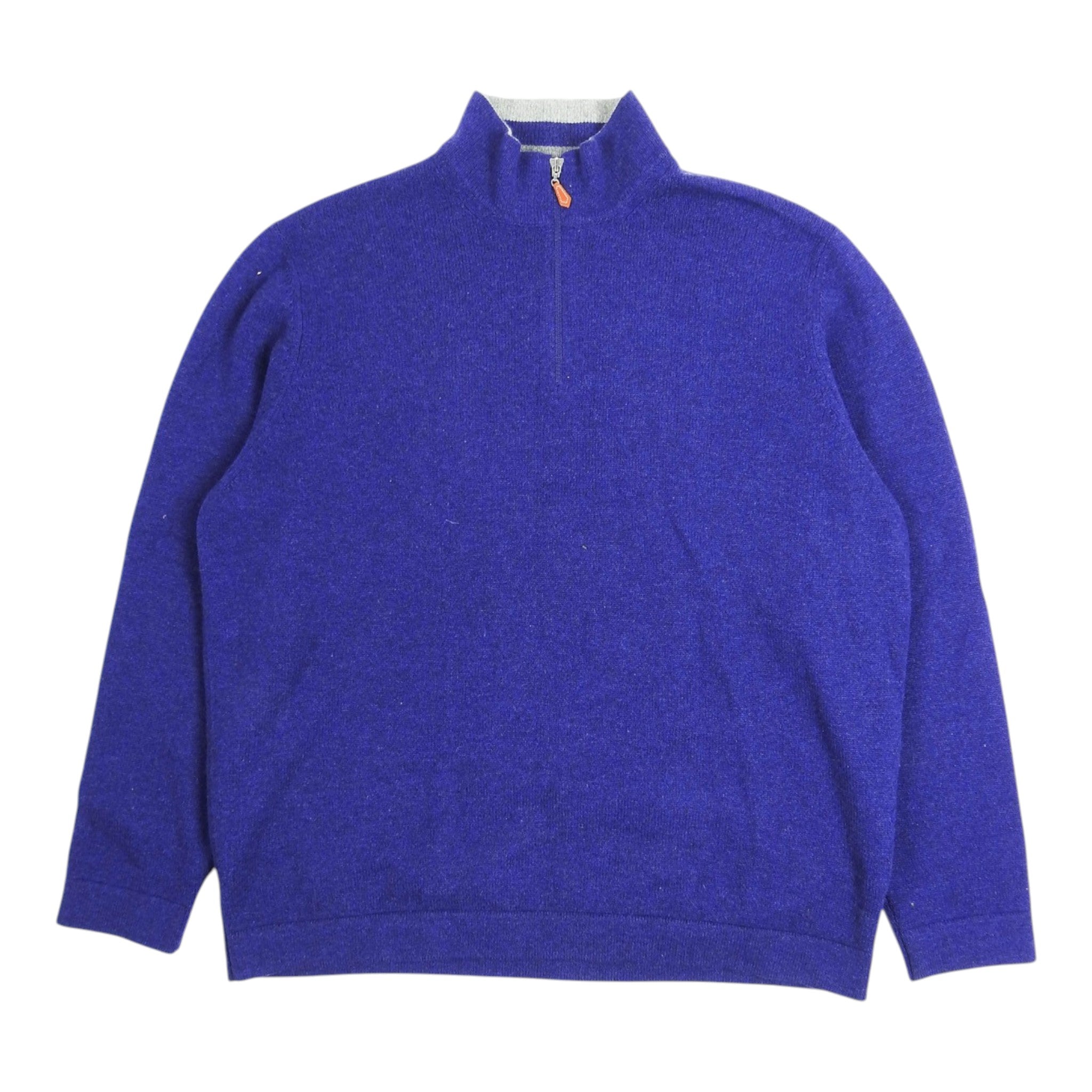 Brunello Cucinelli Purple Polo Zip Sweater Size 54