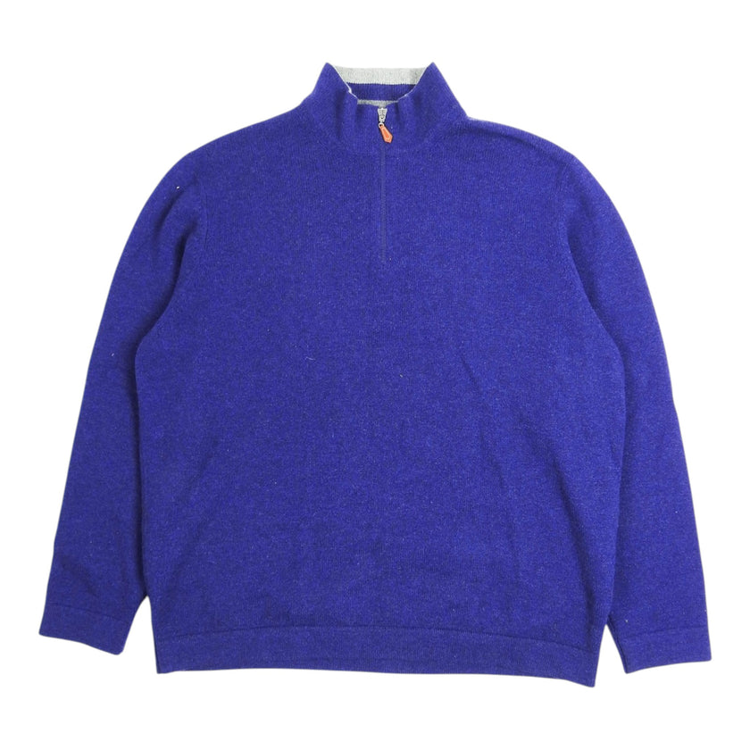 Brunello Cucinelli Purple Polo Zip Sweater Size 54