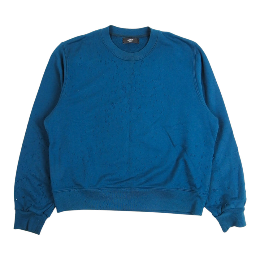 Amiri Teal Distressed Sweatshirt Size Medium