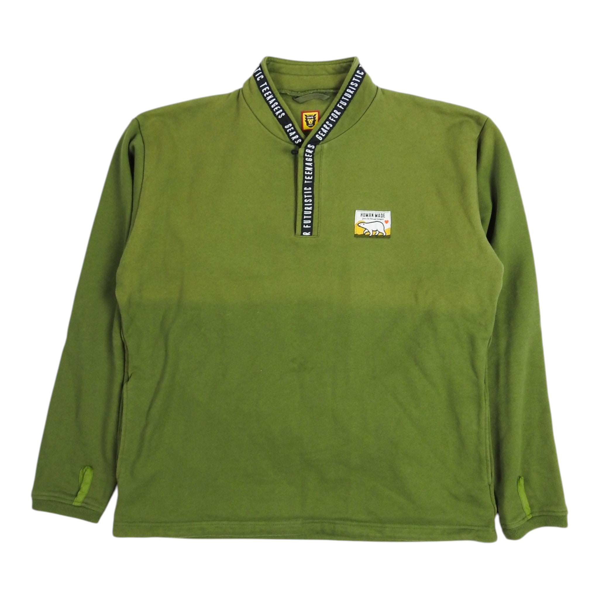 Human Made Button Up Polo Sweatshirt Size Medium