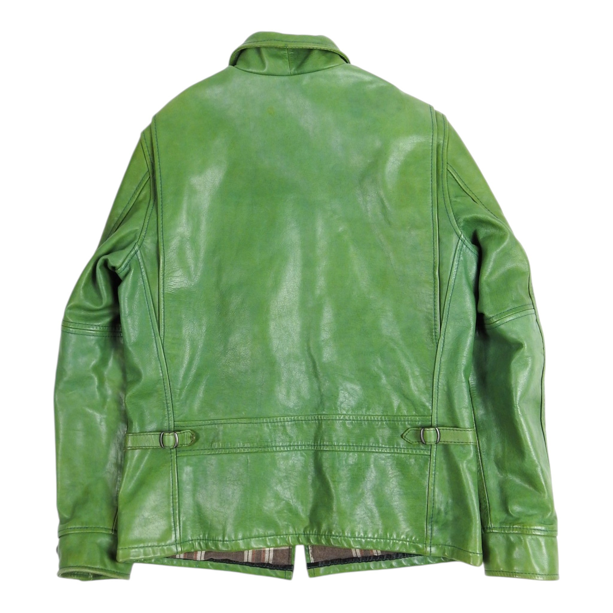 Schott Green Leather Jacket Size Medium