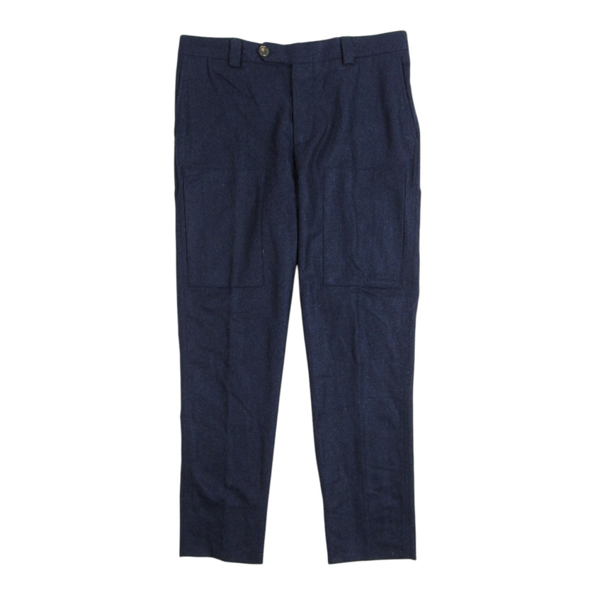 Brunello Cucinelli Navy Wool Trousers Size 50