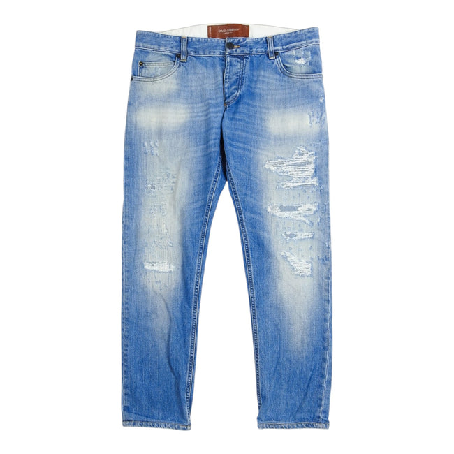 Dolce & Gabbana Distressed Light Wash Jeans Size 50