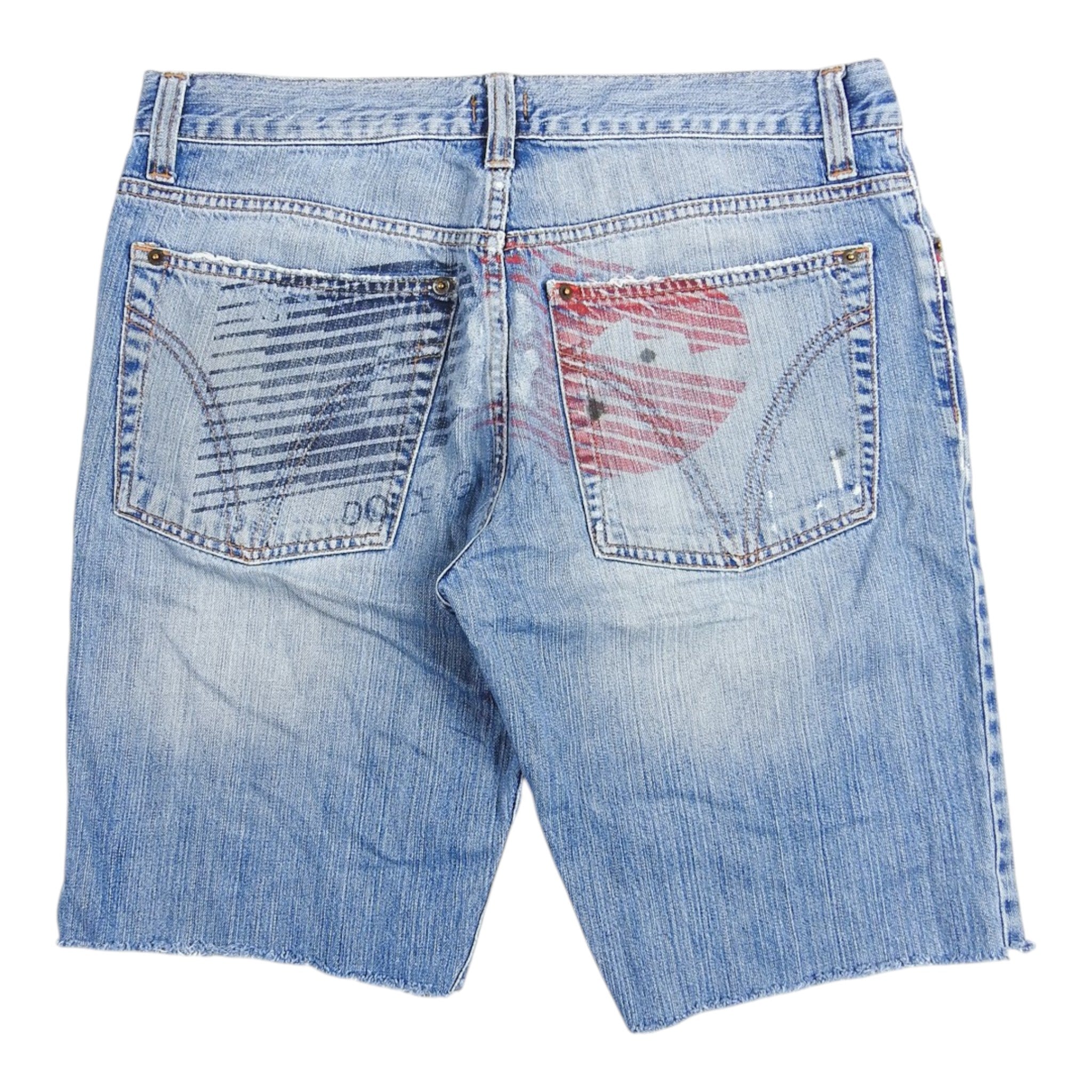 Dolce & Gabbana Printed Denim Shorts Size 34