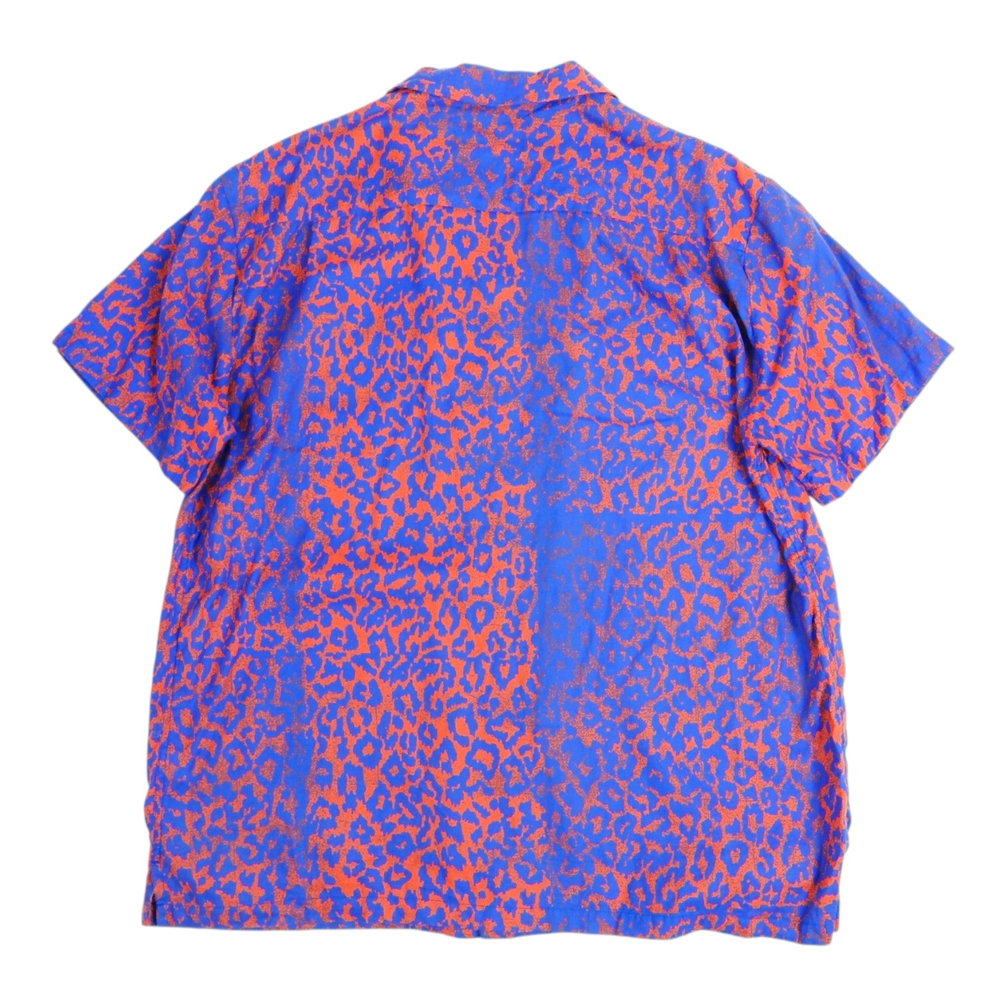 Double Rainbow Cheetah Print Camp Shirt Size Large