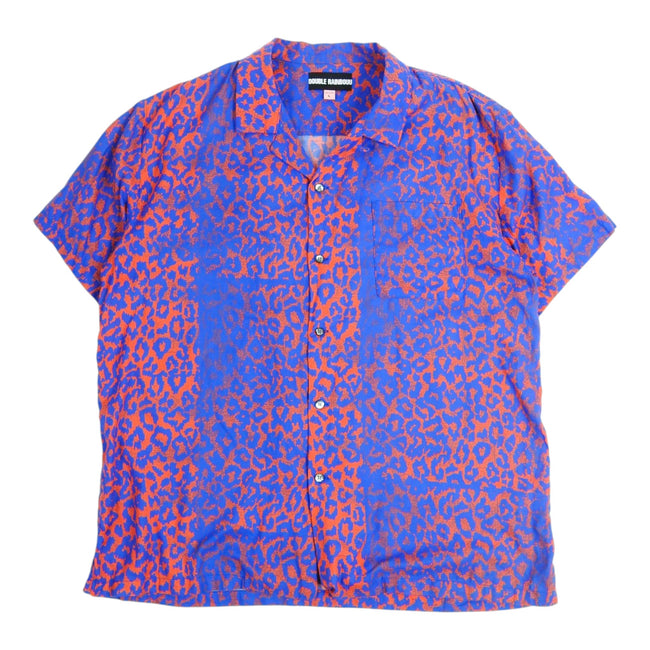 Double Rainbow Cheetah Print Camp Shirt Size Large