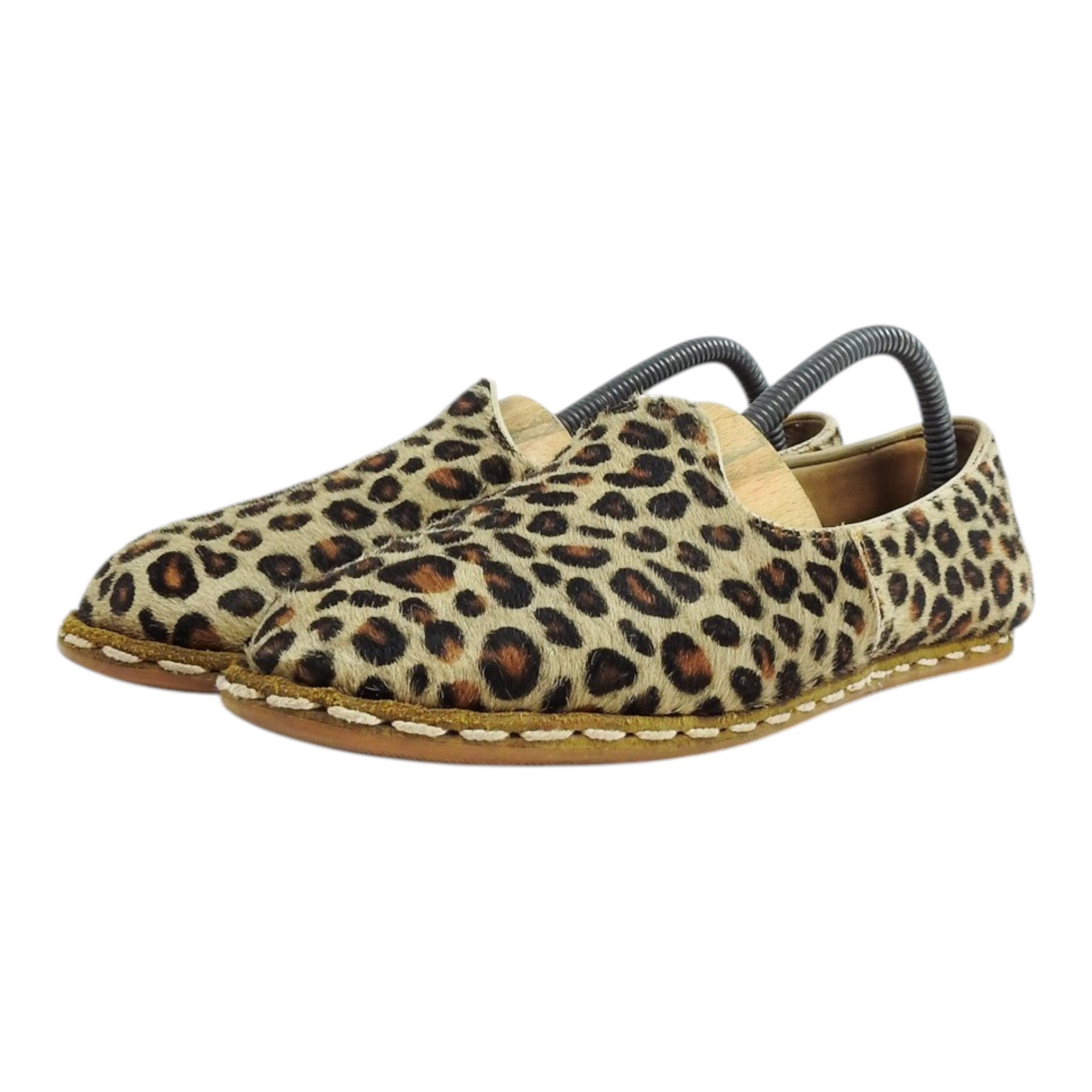 Sabah Leopard Ponyhair Loafers Size 43