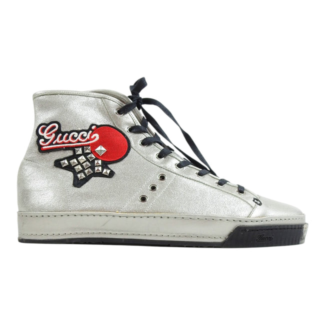 Gucci Silver High Top Sneakers Size 11